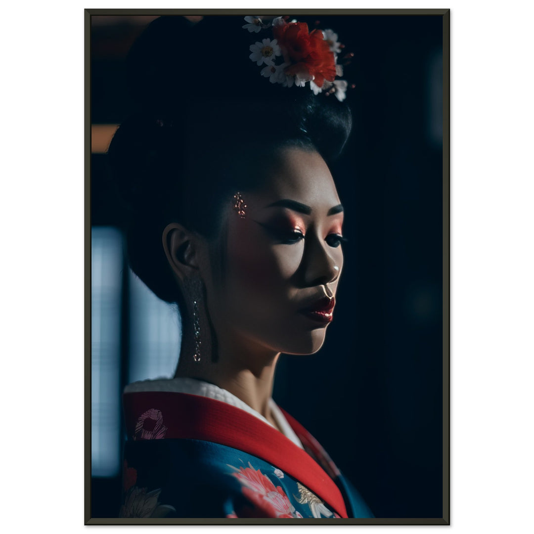 Premium Matte Paper Metal Framed Poster - Geisha's Solitude