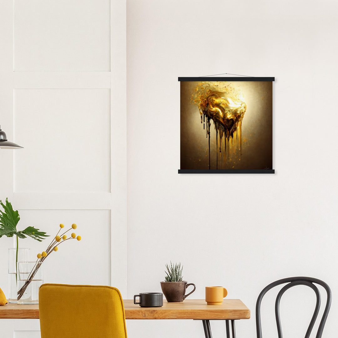 Museum-Quality Matte Paper Poster with Hanger - Heart of Gold Melted II