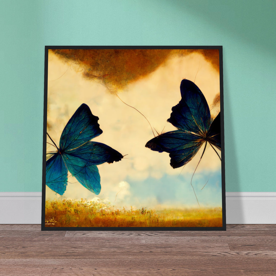 Classic Semi-Glossy Paper Wooden Framed Poster - Dreaming Butterflies III