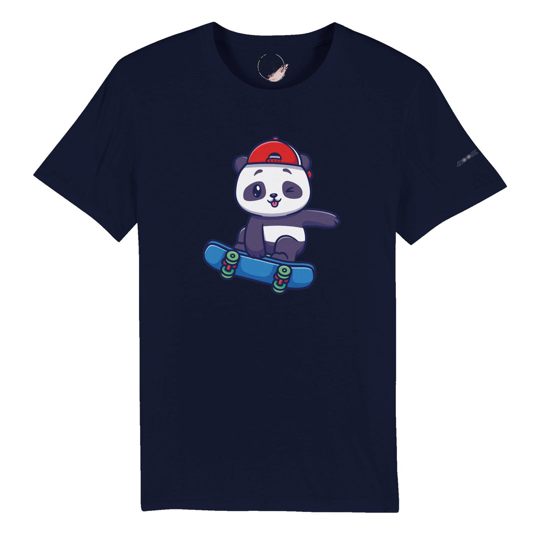 Organic Unisex Crewneck T-shirt - Skater Panda "Choose Kindness"