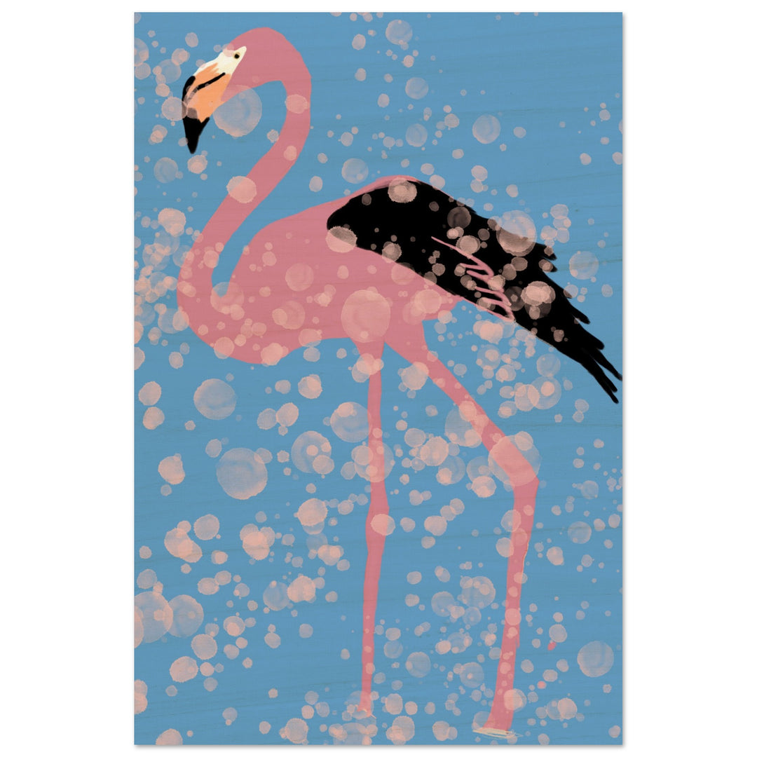 Wood Prints - Pink Flamingo