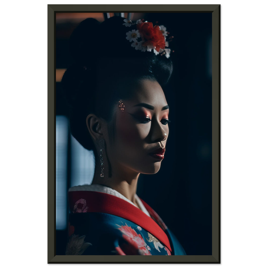 Premium Semi-Glossy Paper Metal Framed Poster - Geisha's Solitude