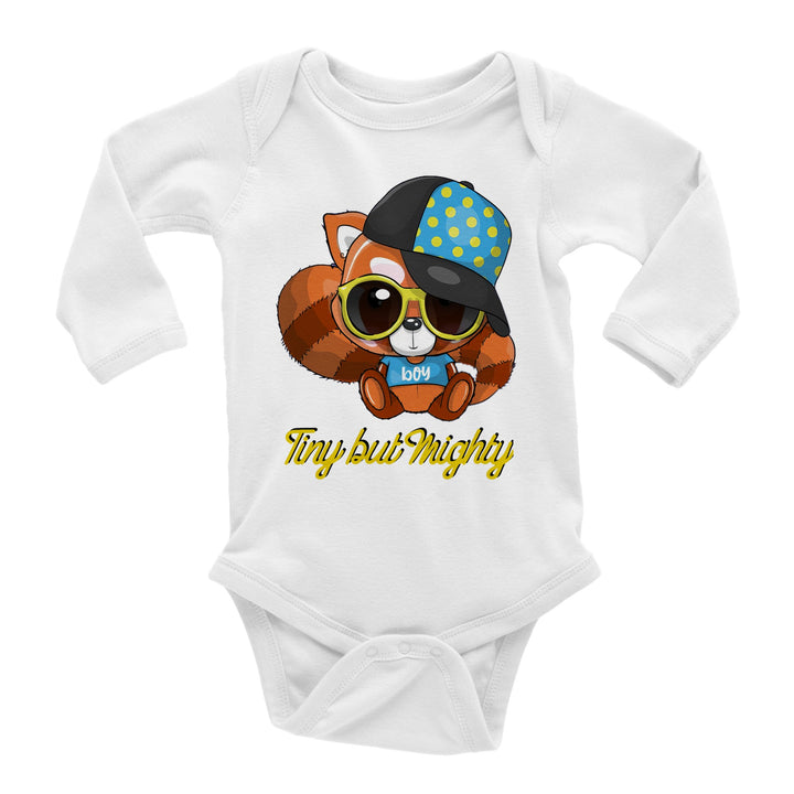 Classic Baby Long Sleeve Bodysuit - Red Panda Boy "Tiny but Mighty"