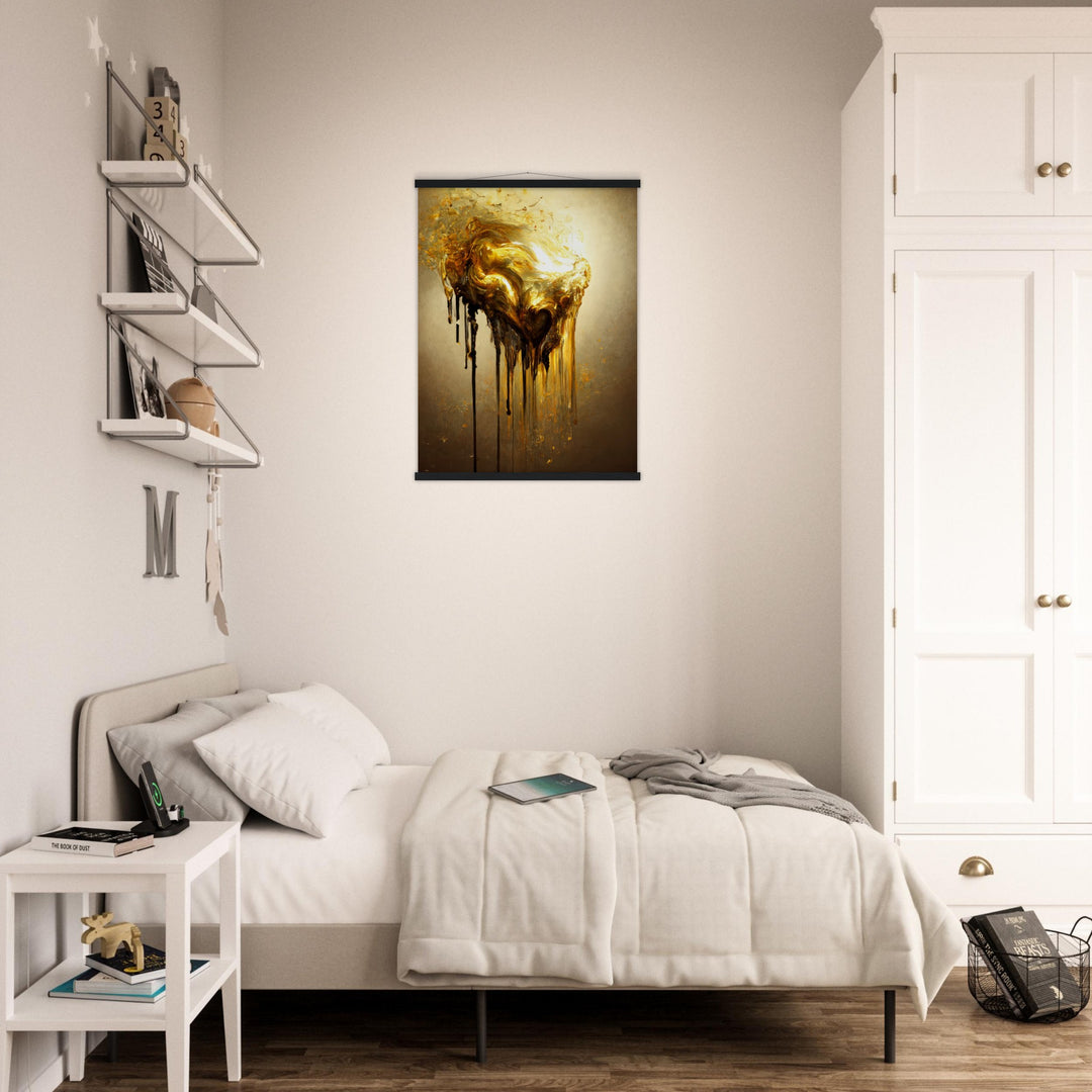 Premium Semi-Glossy Paper Poster with Hanger - Heart of Gold Melted II