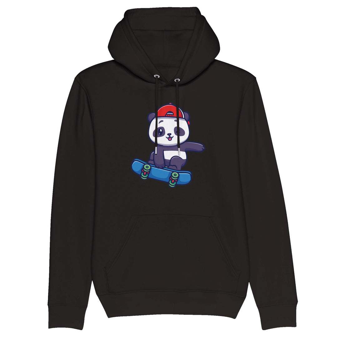 Organic Unisex Pullover Hoodie - Skater Panda
