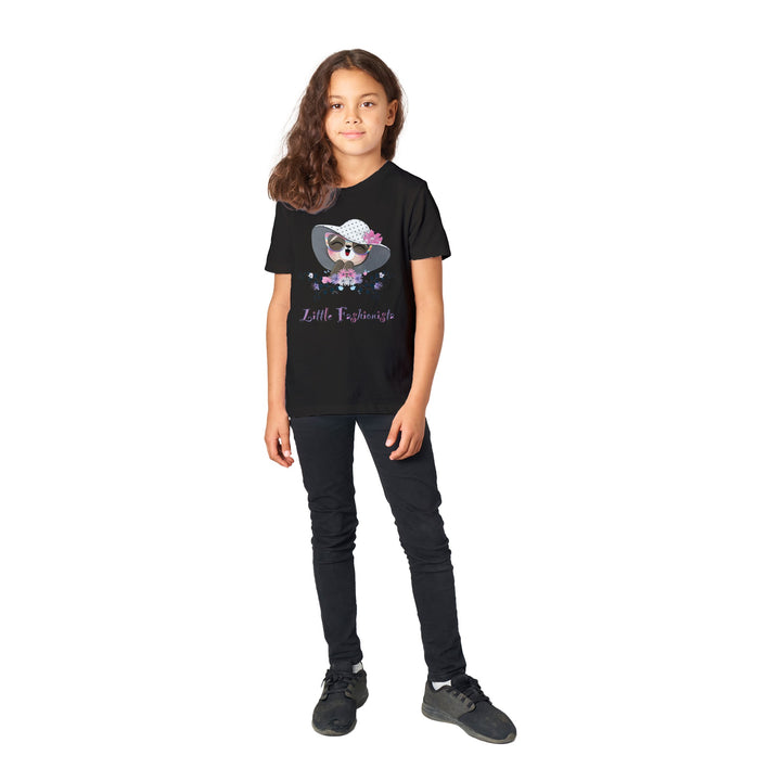 Organic Kids Crewneck T-shirt - Girl "Little Fashionista"