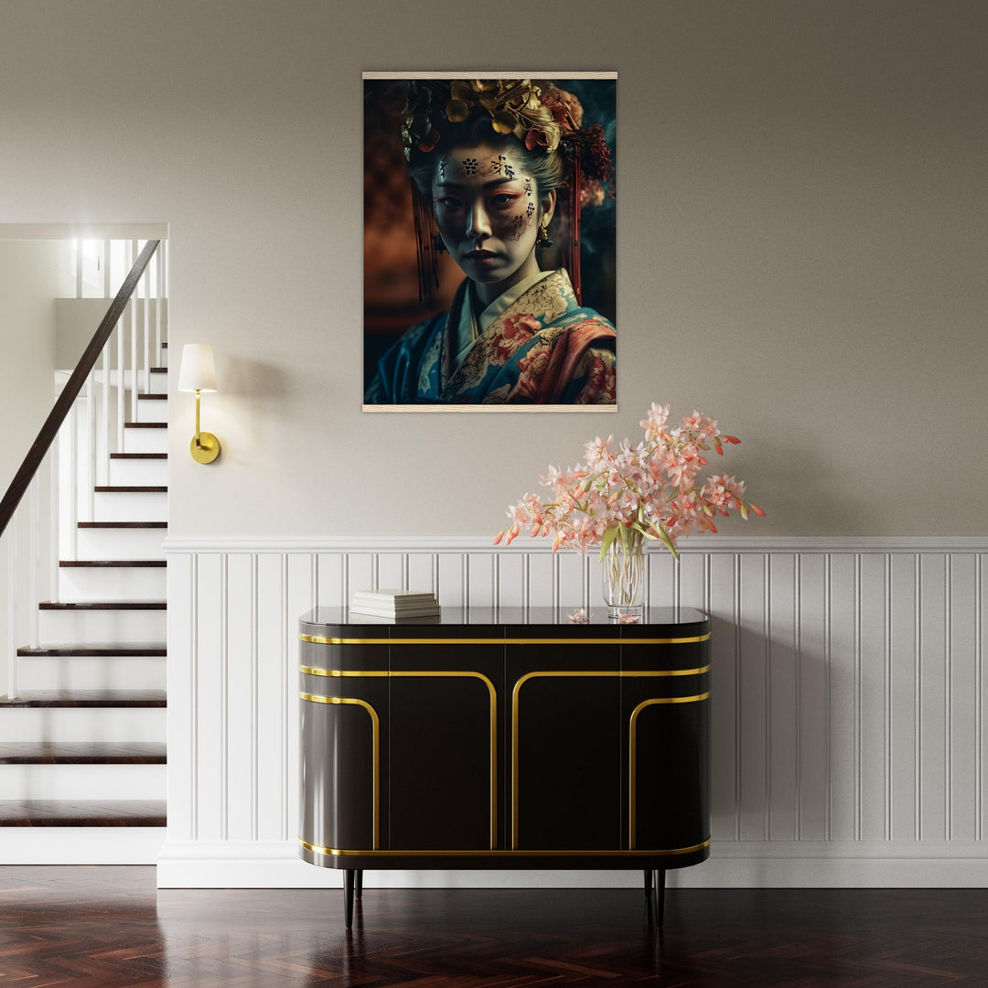 Museum-Quality Matte Paper Poster with Hanger - Gaze of the Golden Geisha