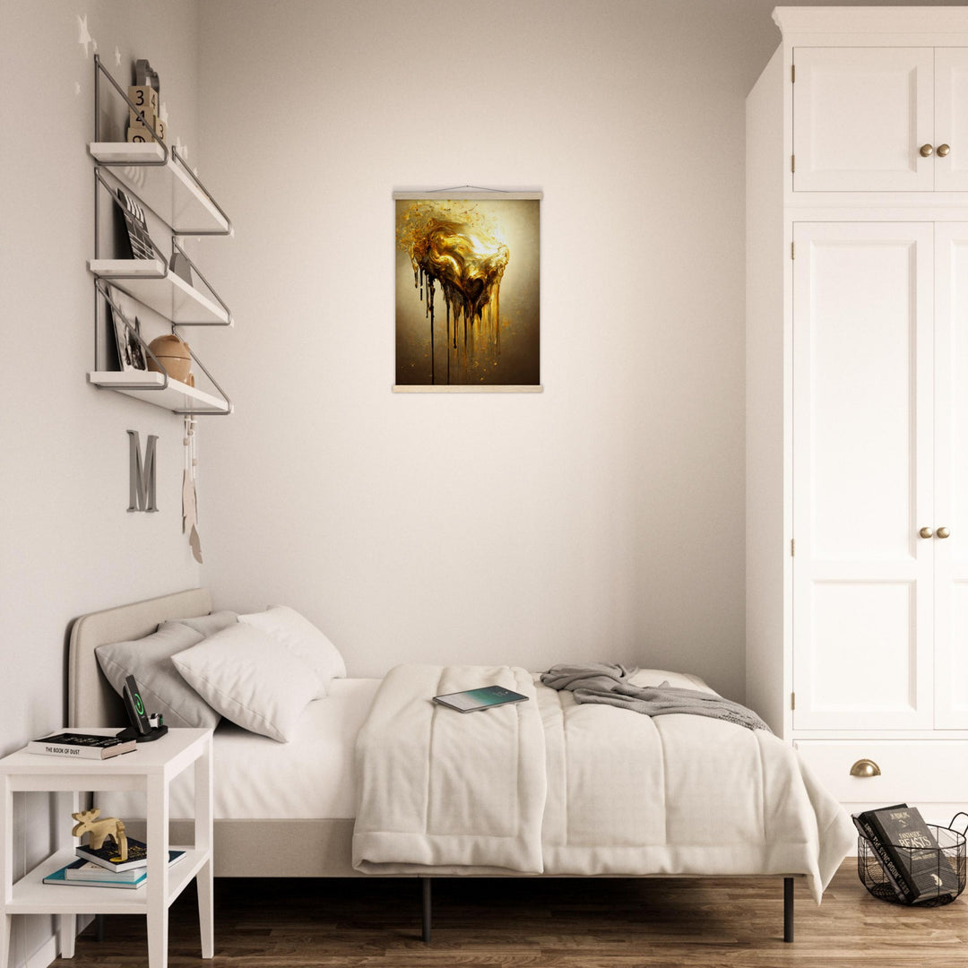Premium Semi-Glossy Paper Poster with Hanger - Heart of Gold Melted II