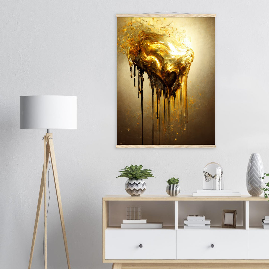 Premium Matte Paper Poster with Hanger - Heart of Gold Melted II