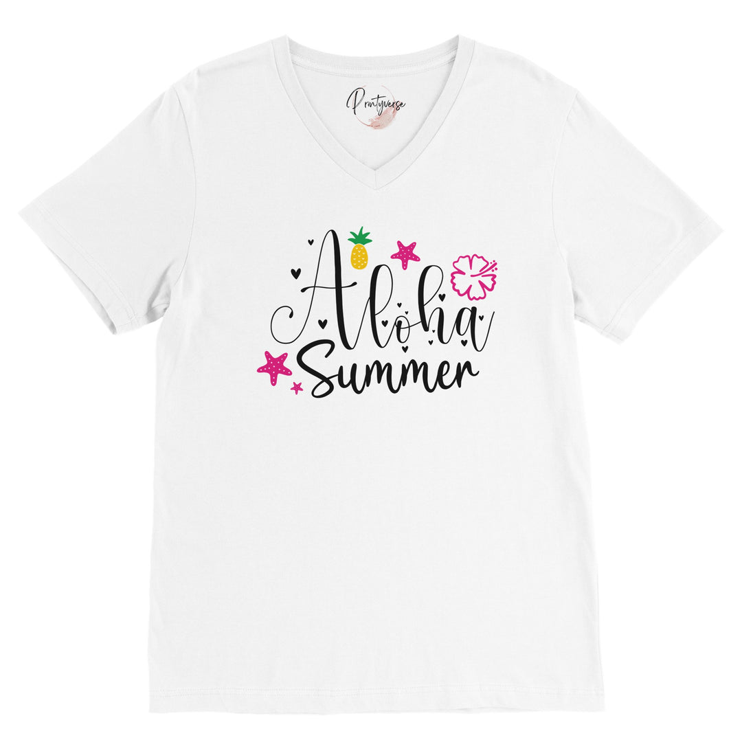 Premium Unisex V-Neck T-shirt - Aloha Summer