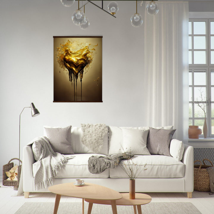 Classic Matte Paper Poster with Hanger - Heart of Gold Melted