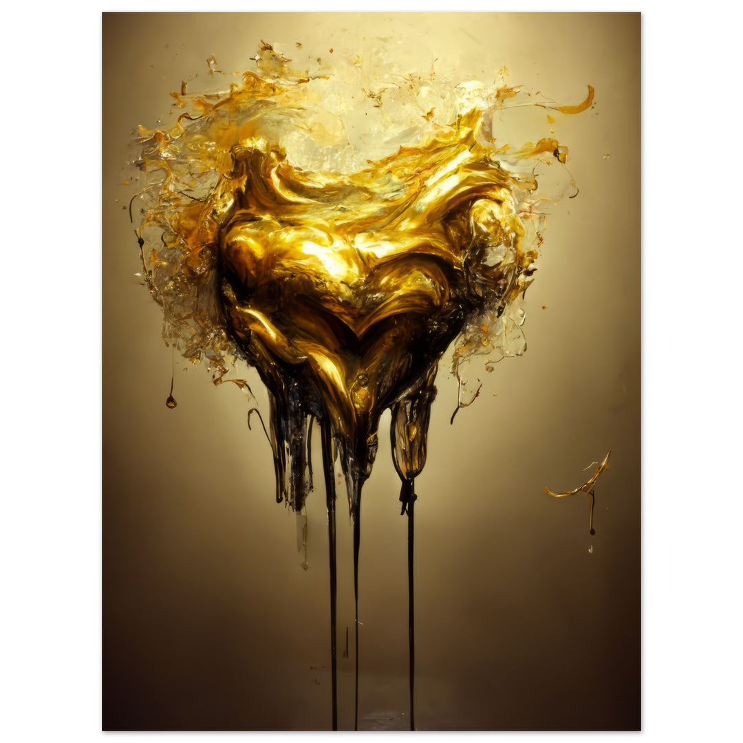 Premium Semi-Glossy Paper Poster - Heart of Gold Melted